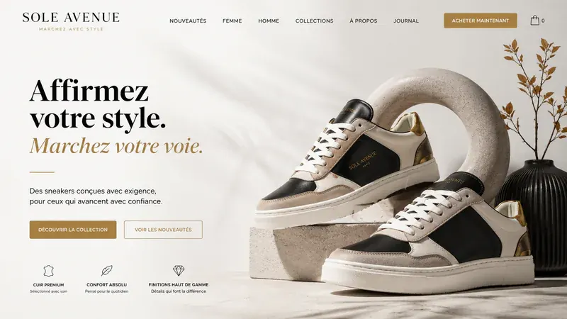 Écran de démonstration pour boutique de mode, écran clair.