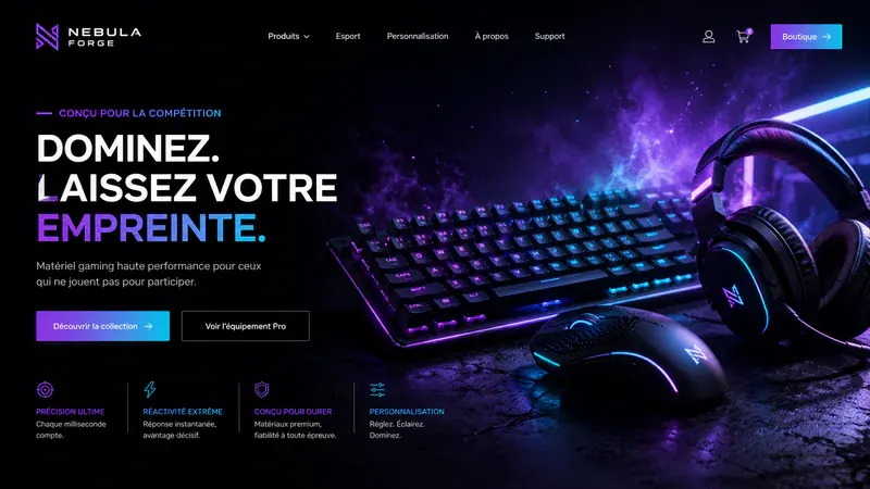Écran de démonstration pour autre, écran sombre.