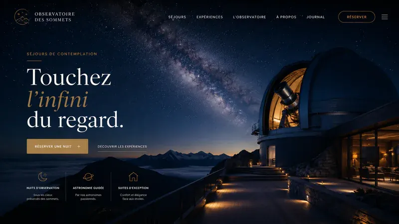 Écran de démonstration pour hôtellerie et voyage, écran sombre.