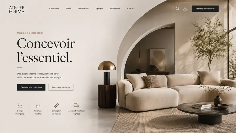 Écran de démonstration pour maison et déco, écran clair.