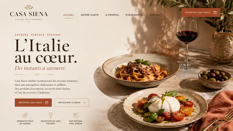 Écran de démonstration pour restaurant, écran clair.