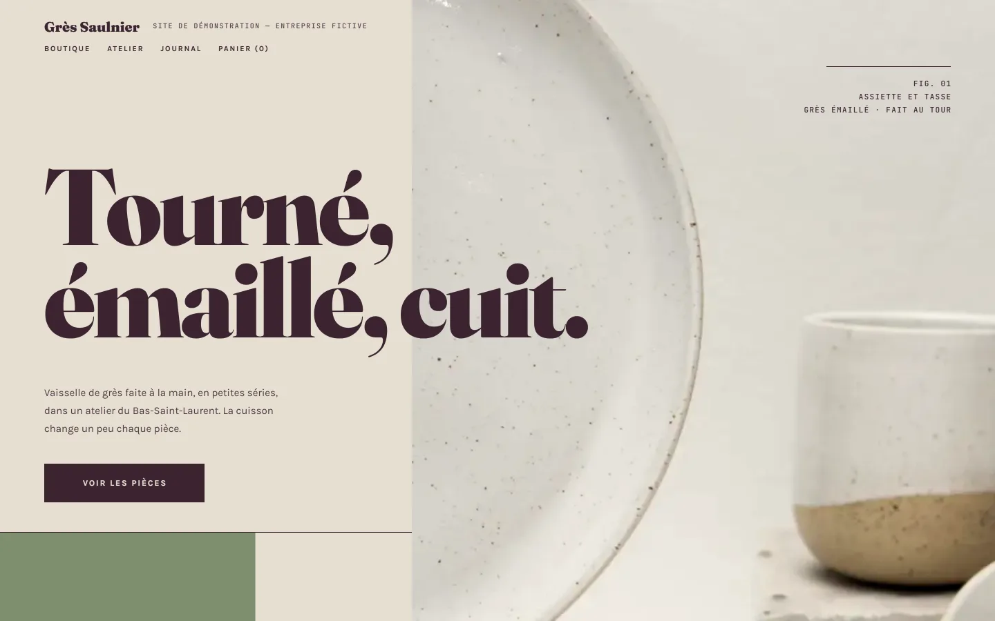 Premier écran d'un site que nous avons codé pour une boutique en ligne.